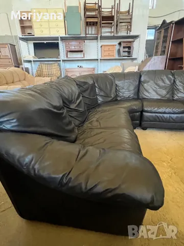 Ъглов / Прав диван - Естествена кожа , снимка 2 - Дивани и мека мебел - 50065311