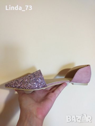 Дам.сандали-/изк.велур+брокат/-"Ideal shoes"-№40-цвят-розов. Закупени от Италия., снимка 4 - Сандали - 29287189