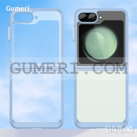 Samsung Galaxy Z Flip 7 FE Хибриден Гръб - Прозрачен С Цветни Кантове, снимка 6 - Калъфи, кейсове - 51444639