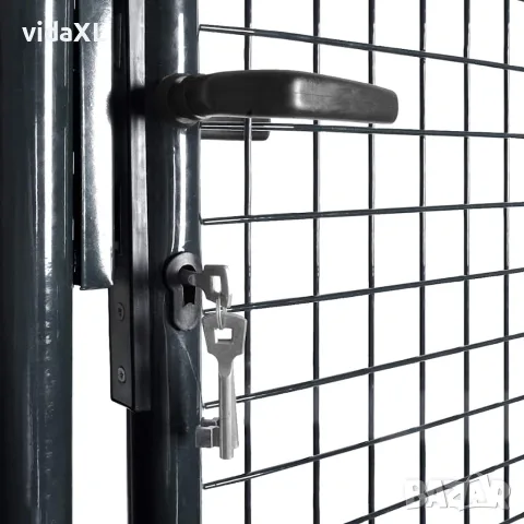 vidaXL Градинска мрежеста порта, поцинкована стомана, 100x100 см, сива, снимка 3 - Огради и мрежи - 56145972