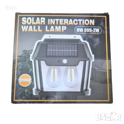 Стенна лампа с 1,2  или 3 LED крушки, сензор за движение и фотоволтаичен панел за външна употреба, снимка 9 - Соларни лампи - 47820494