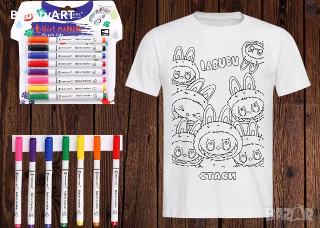 Детски комплект Лабубу за оцветяване, снимка 6 - Подаръци за рожден ден - 51254502