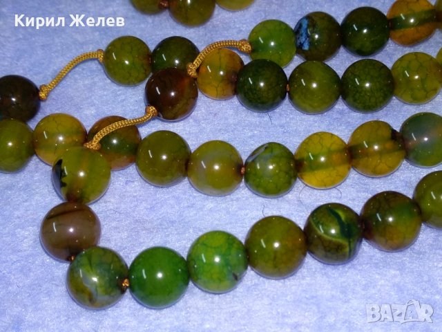 ШАРМАНТНА СКЪПОЦЕННА ХЕНД МЕЙД АРТ ОГЪРЛИЦА ЗЕЛЕН МРАМОРЕН НЕФРИТ и САНДАЛОВО ДЪРВО 26059, снимка 8 - Колиета, медальони, синджири - 40684831