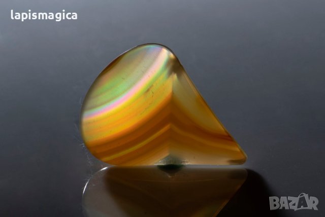 Ирисов ахат 15.4ct капка кабошон, снимка 3 - Други - 42882865