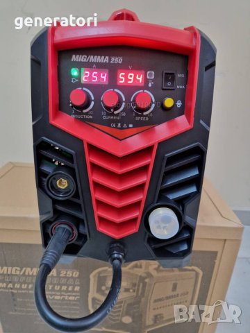 250Ампера - Профисионален Електрожен + Телоподаващо с дисплей MAX PROFESSIONAL