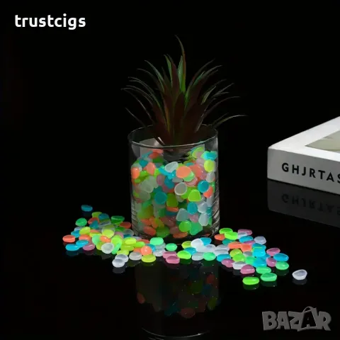 Многоцветни светещи камъчета за декорация 100бр., снимка 2 - Декорация за дома - 47390005