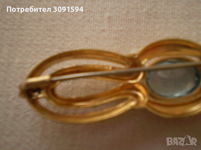 Античен син камък брошка - Art Deco - Германия 30-те години - брошка  Брошка Германия. 30-те години , снимка 4 - Антикварни и старинни предмети - 36512772