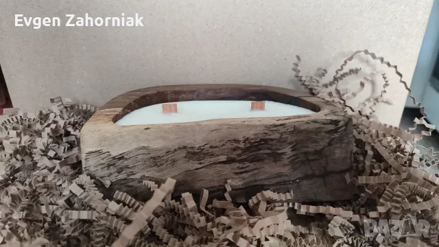 Уникална свещ от естествено дърво с жив край – Ръчна изработка, снимка 3 - Декорация за дома - 55843861