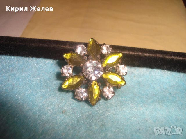 СТАРА ФЛОРАЛНА АРТ НУВО БРОШКА - ЦВЕТЕ с ОЛИВИН и ЦИРКОН КАМЪНИ 27190, снимка 4 - Други - 34984067