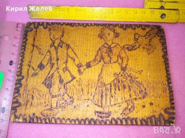 СТАРА ДВУСТРАННО ПИРОГРАФИРАНА ПРИКАЗНА РИСУНКА ХЕНЗЕЛ и ГРЕТЕЛ / ПЕПЕЛЯШКА ДЪРВЕНО АРТ ПАНО 42828, снимка 13 - Картини - 44220585