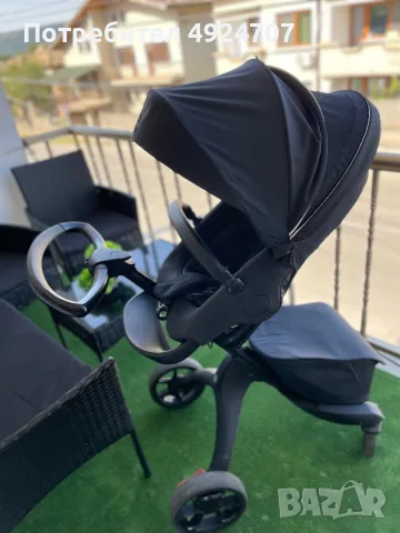 Количка Stokke® Xplory® X + бебешки кош - цвят Rich Black, снимка 4 - Детски колички - 55864982