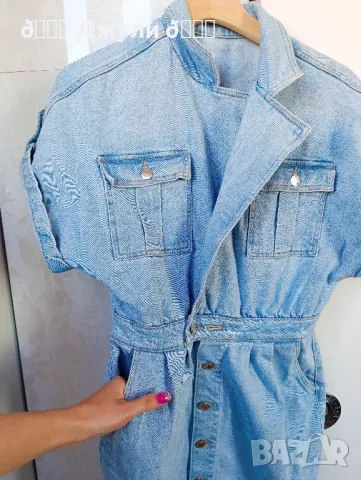 Дънкова рокля с прехлупка от Fashion Room, снимка 7 - Рокли - 50142981