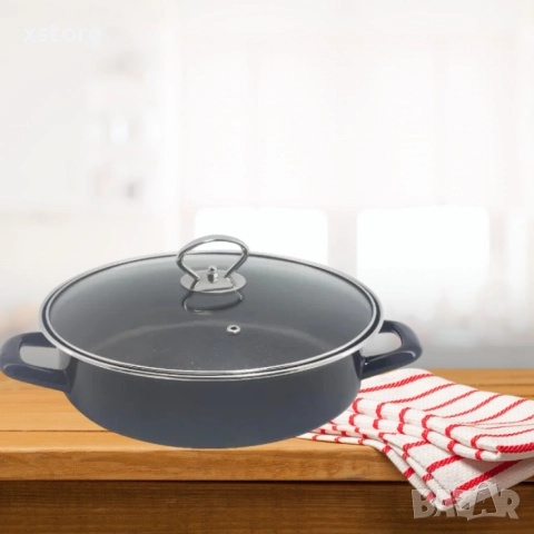 Тава с капак Rosberg, различни размери, черна/въгл.стомана с незалеп.покр., снимка 4 - Съдове за готвене - 52712151