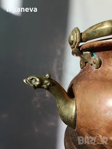 Vintage , медни казани с бронзови дръжки, дракони. , снимка 9 - Антикварни и старинни предмети - 50204317