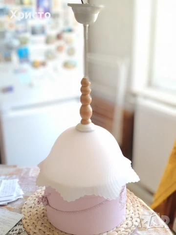 Лампа за таван керамика и дърво