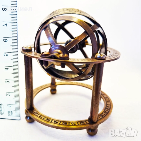 Антична бронзова гравирана армиларна сфера Античен глобус , снимка 3 - Морски сувенири - 43055458