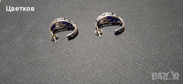 Сребърни обеци модел 2007 година, снимка 2 - Колиета, медальони, синджири - 53179122