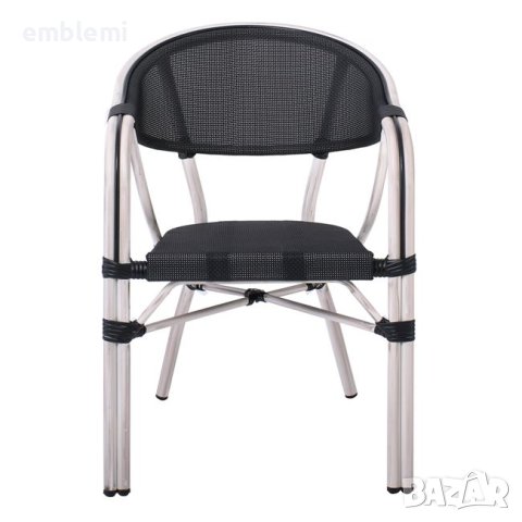 Стол трапезен Vegera Черен със сиви крака, снимка 5 - Столове - 44295377