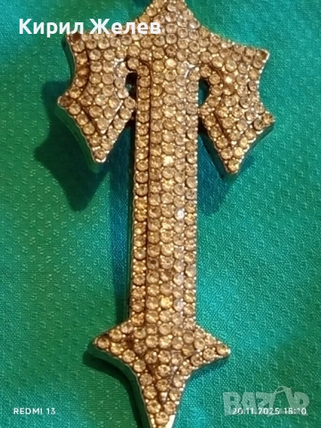 TRAPSTAR медальон сребърно покритие инкрустиран с бели циркониеви камъни 38748, снимка 3 - Други - 52480387