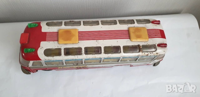 Соц ламаринена играчка автобус на батерии CHINA, снимка 2 - Колекции - 54148318