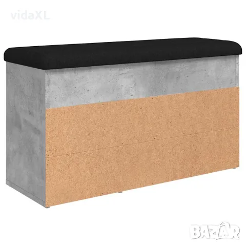 vidaXL Пейка за обувки, бетонно сив, 82x32x45,5 см, инженерно дърво, снимка 8 - Маси - 56148140