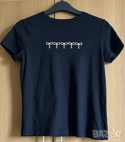 Дамска черна тениска