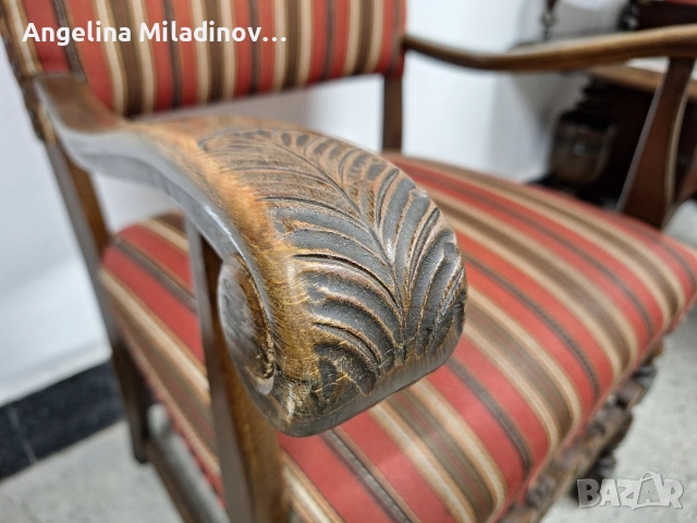 Винтидж кресло стил Барок , снимка 5 - Дивани и мека мебел - 52926336