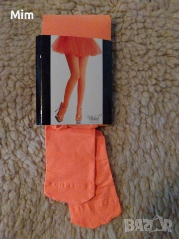 S/M 60 ден Дамски плътен чорапогащник в оранжево , снимка 3 - Бельо - 53295114