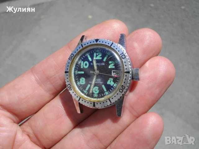 КОЛЕКЦИОНЕРСКИ ВОДОЛАЗЕН ЧАСОВНИК BESANCON DIVER , снимка 4 - Антикварни и старинни предмети - 51142341