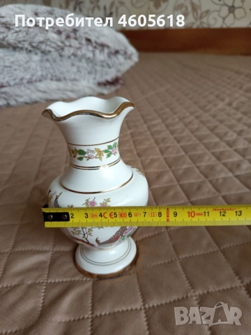 Порцеланова ваза със златни нишки , снимка 10 - Антикварни и старинни предмети - 51896361