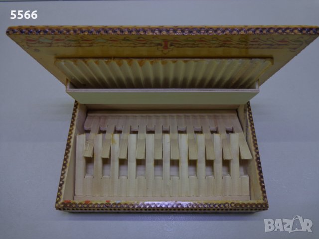 Стара дървена кутия за цигари – табакера, снимка 3 - Колекции - 31176757
