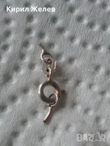 Сребърна карабинка закопчалка 51136, снимка 2 - Колиета, медальони, синджири - 52339180