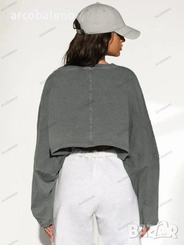 Дамски суичър с кръгло деколте и висока талия, 4цвята, снимка 16 - Суичъри - 42814490