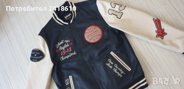 Schott NYC Teddy Avec Badges Leather Jacket Mens Size L  НОВО! ОРИГИНАЛ! Ест. кожа!, снимка 10 - Якета - 51801091