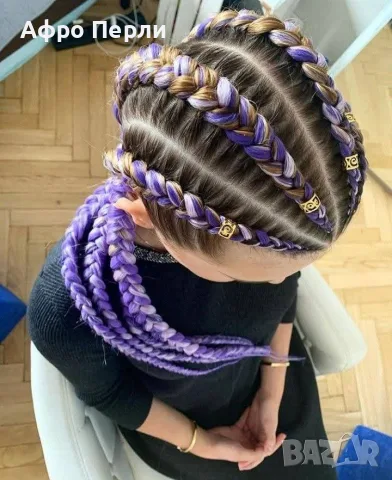 🎉Боксьорски Плитки🍀 Box braids Детски прически Опашки Бохо Туистъри Ариел Къдрици Афро Канекалон , снимка 5 - Аксесоари за коса - 55848224