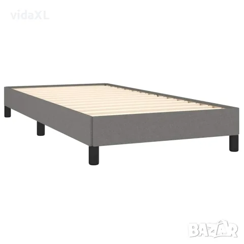 vidaXL Рамка за легло без матрак, тъмносива, 90x200 см, плат, снимка 4 - Спални и легла - 56147229
