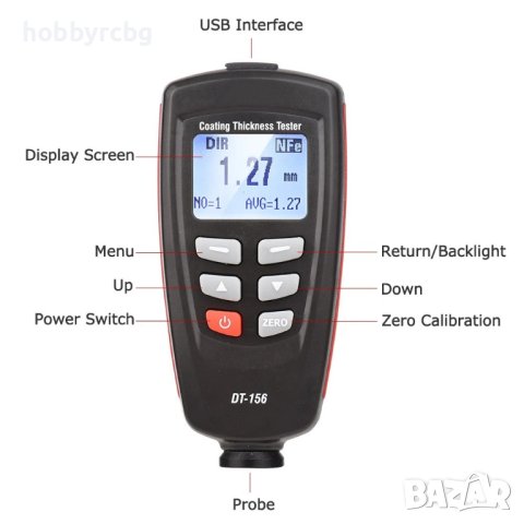 Уред за измерване дебелината на бои и лакове DT-156, снимка 4 - Аксесоари и консумативи - 21667259