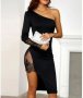 Атрактивна Дамска рокля в черно , снимка 1 - Рокли - 39767374