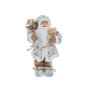 Коледна реалистична фигура Дядо Коледа Сиво палто и плюшено мече, 30см, снимка 1 - Декорация за дома - 34749435