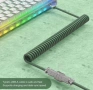 MAMBASNAKE C01 Спирален USB C кабел за геймърска клавиатура, подвижен метален авиаторски, снимка 10