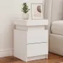 vidaXL Нощно шкафче с LED осветление, бяло, 35x39x55 см, снимка 2