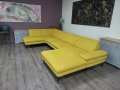 Жълт П образен ъглов диван от плат Dieter Knoll ZE-EM20075, снимка 7