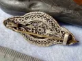 СТАРИННА СКЪПОЦЕННА ФИЛИГРАННА СРЕБЪРНА БРОШКА ВИСОКА ПРОБА СРЕБРО с НАТУРАЛЕН РУБИН 47936, снимка 6