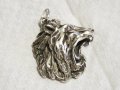 Сребърен синджир и Голям старинен разярен сребърен Лъв - заслужи уважение и покажи, снимка 3