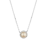 Елегантно сребърно колие с естествена розова перла и цирконии , снимка 1