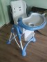 Столче за хранене, използвано, син цвят с колелца, снимка 8