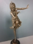 39см-4кг Chiparus статуетка/френска бронзова скулптура/Арт Деко фигура кабаретна танцьорка-балерина, снимка 2