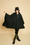 Дамска Вълнена Пелерина с Качулка Rafael - Черно, снимка 4