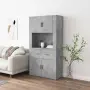 vidaXL Висок шкаф, бетонно сив, инженерно дърво, снимка 2