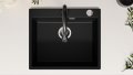 най-добрата мивка Кухненска Мивка гранит Осло 60 XL 500 x 590 mm Черна, снимка 5